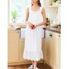 imageEkouaer Nightgowns for Women Long Sleeveless Night Gown Victorian Nightdress Button Sleepshirt Soft Sleepwear SXXXLWhite