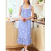 imageEkouaer Nightgowns for Women Long Sleeveless Night Gown Victorian Nightdress Button Sleepshirt Soft Sleepwear SXXXLWhite Bird