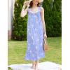 imageEkouaer Nightgowns for Women Long Sleeveless Night Gown Victorian Nightdress Button Sleepshirt Soft Sleepwear SXXXLWhite Bird
