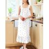 imageEkouaer Nightgowns for Women Long Sleeveless Night Gown Victorian Nightdress Button Sleepshirt Soft Sleepwear SXXXLWhite Floral