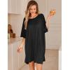 imageEkouaer Plus Size Nightgowns for Women Oversized Sleep Shirt Short Sleeve Nightshirt TShirt Dress Sleepwear SXXXLBlack