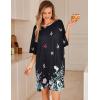 imageEkouaer Plus Size Nightgowns for Women Oversized Sleep Shirt Short Sleeve Nightshirt TShirt Dress Sleepwear SXXXLBlack Butterfly