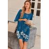 imageEkouaer Plus Size Nightgowns for Women Oversized Sleep Shirt Short Sleeve Nightshirt TShirt Dress Sleepwear SXXXLBlue Flower