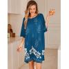 imageEkouaer Plus Size Nightgowns for Women Oversized Sleep Shirt Short Sleeve Nightshirt TShirt Dress Sleepwear SXXXLBlue Flower