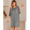imageEkouaer Plus Size Nightgowns for Women Oversized Sleep Shirt Short Sleeve Nightshirt TShirt Dress Sleepwear SXXXLGrey