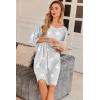 imageEkouaer Plus Size Nightgowns for Women Oversized Sleep Shirt Short Sleeve Nightshirt TShirt Dress Sleepwear SXXXLGrey Stars