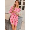 imageEkouaer Plus Size Nightgowns for Women Oversized Sleep Shirt Short Sleeve Nightshirt TShirt Dress Sleepwear SXXXLPink Strawberry