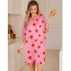 imageEkouaer Plus Size Nightgowns for Women Oversized Sleep Shirt Short Sleeve Nightshirt TShirt Dress Sleepwear SXXXLPink Strawberry