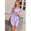 imageEkouaer Plus Size Nightgowns for Women Oversized Sleep Shirt Short Sleeve Nightshirt TShirt Dress Sleepwear SXXXLPurple Heart