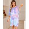 imageEkouaer Plus Size Nightgowns for Women Oversized Sleep Shirt Short Sleeve Nightshirt TShirt Dress Sleepwear SXXXLTie Dye