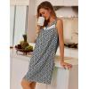 imageEkouaer Tank Nightgowns for Women Button Up Sleepshirt Sleeveless Nightdress Soft Sleepwear House Dresses with PocketsBlack White Floral