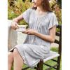imageEkouaer Womens Nightgown Flare Short Sleeve Sleepwear Pleated Sleepshirt Soft Pajama Dress SXXXLStar Grey