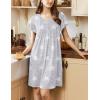 imageEkouaer Womens Nightgown Flare Short Sleeve Sleepwear Pleated Sleepshirt Soft Pajama Dress SXXXLStar Grey