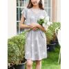 imageEkouaer Womens Nightgown Flare Short Sleeve Sleepwear Pleated Sleepshirt Soft Pajama Dress SXXXLStar Grey
