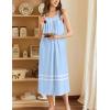 imageEkouaer Womens Nightgowns Long Sleeveless Night Gown Ladies Sleep Dress Soft Victorian NightdressBlue