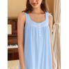 imageEkouaer Womens Nightgowns Long Sleeveless Night Gown Ladies Sleep Dress Soft Victorian NightdressBlue