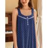 imageEkouaer Womens Nightgowns Long Sleeveless Night Gown Ladies Sleep Dress Soft Victorian NightdressBlue Floral