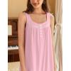 imageEkouaer Womens Nightgowns Long Sleeveless Night Gown Ladies Sleep Dress Soft Victorian NightdressPink