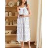 imageEkouaer Womens Nightgowns Long Sleeveless Night Gown Ladies Sleep Dress Soft Victorian NightdressPurple Green Flowers