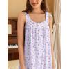 imageEkouaer Womens Nightgowns Long Sleeveless Night Gown Ladies Sleep Dress Soft Victorian NightdressPurple Small Flowers