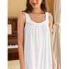 imageEkouaer Womens Nightgowns Long Sleeveless Night Gown Ladies Sleep Dress Soft Victorian NightdressWhite