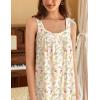 imageEkouaer Womens Nightgowns Long Sleeveless Night Gown Ladies Sleep Dress Soft Victorian NightdressWhite Flowers