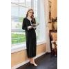 imageEkouaer Womens Velvet Nightgowns Long Sleeve Printed Sleepwear Velour Full Length Sleep ShirtsBlack