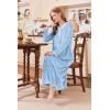 imageEkouaer Womens Velvet Nightgowns Long Sleeve Printed Sleepwear Velour Full Length Sleep ShirtsBlue Flowers