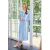 imageEkouaer Womens Velvet Nightgowns Long Sleeve Printed Sleepwear Velour Full Length Sleep ShirtsBlue Flowers