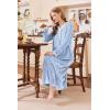 imageEkouaer Womens Velvet Nightgowns Long Sleeve Printed Sleepwear Velour Full Length Sleep ShirtsBlue Small Florals