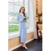 imageEkouaer Womens Velvet Nightgowns Long Sleeve Printed Sleepwear Velour Full Length Sleep ShirtsBlue Small Florals