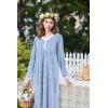 imageEkouaer Womens Velvet Nightgowns Long Sleeve Printed Sleepwear Velour Full Length Sleep ShirtsBlue Small Florals