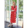 imageEkouaer Womens Velvet Nightgowns Long Sleeve Printed Sleepwear Velour Full Length Sleep ShirtsChristmas Red
