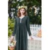 imageEkouaer Womens Velvet Nightgowns Long Sleeve Printed Sleepwear Velour Full Length Sleep ShirtsDark Grey