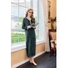 imageEkouaer Womens Velvet Nightgowns Long Sleeve Printed Sleepwear Velour Full Length Sleep ShirtsDark Grey