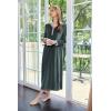 imageEkouaer Womens Velvet Nightgowns Long Sleeve Printed Sleepwear Velour Full Length Sleep ShirtsDark Grey