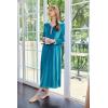 imageEkouaer Womens Velvet Nightgowns Long Sleeve Printed Sleepwear Velour Full Length Sleep ShirtsLake Blue