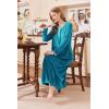 imageEkouaer Womens Velvet Nightgowns Long Sleeve Printed Sleepwear Velour Full Length Sleep ShirtsLake Blue
