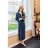 imageEkouaer Womens Velvet Nightgowns Long Sleeve Printed Sleepwear Velour Full Length Sleep ShirtsNavy Blue