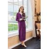 imageEkouaer Womens Velvet Nightgowns Long Sleeve Printed Sleepwear Velour Full Length Sleep ShirtsPurple