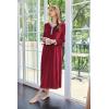 imageEkouaer Womens Velvet Nightgowns Long Sleeve Printed Sleepwear Velour Full Length Sleep ShirtsWine Red