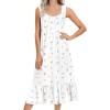 imageEkouaer Nightgowns for Women Long Sleeveless Night Gown Victorian Nightdress Button Sleepshirt Soft Sleepwear SXXXLWhite Floral