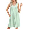 imageEkouaer Tank Nightgowns for Women Button Up Sleepshirt Sleeveless Nightdress Soft Sleepwear House Dresses with PocketsLight Green