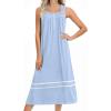 imageEkouaer Womens Nightgowns Long Sleeveless Night Gown Ladies Sleep Dress Soft Victorian NightdressBlue