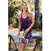 imageEkouaer 2 Pack Nightgowns for Women Racerback Sleeveless Night Shirt Sexy Sleep Dress Spaghetti Strap Sleepwear SXXXL2 PackblackPurple Floral