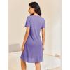imageEkouaer Button Down Nightgowns for Women Short Sleeve Waffle Knit Sleepwear V Neck Womens Nightgown SXXLLilac