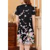 imageEkouaer Nightgowns for Women Short Sleeve Night Gown Pleated Sleepshirt V Neck Nightshirt Soft Sleepdress with PocketsBlack Flower