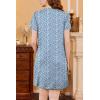 imageEkouaer Nightgowns for Women Short Sleeve Night Gown Pleated Sleepshirt V Neck Nightshirt Soft Sleepdress with PocketsBlue Floral