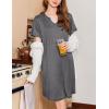 imageEkouaer Nightgowns for Women Short Sleeve Night Gown Pleated Sleepshirt V Neck Nightshirt Soft Sleepdress with PocketsDark Grey