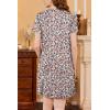 imageEkouaer Nightgowns for Women Short Sleeve Night Gown Pleated Sleepshirt V Neck Nightshirt Soft Sleepdress with PocketsPink Blue Floral